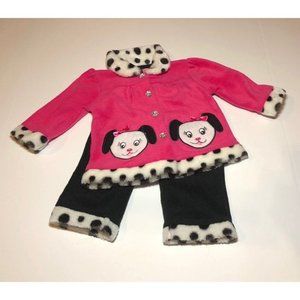 4/$25 Puppy Pink Fleece Outfit size 12 months